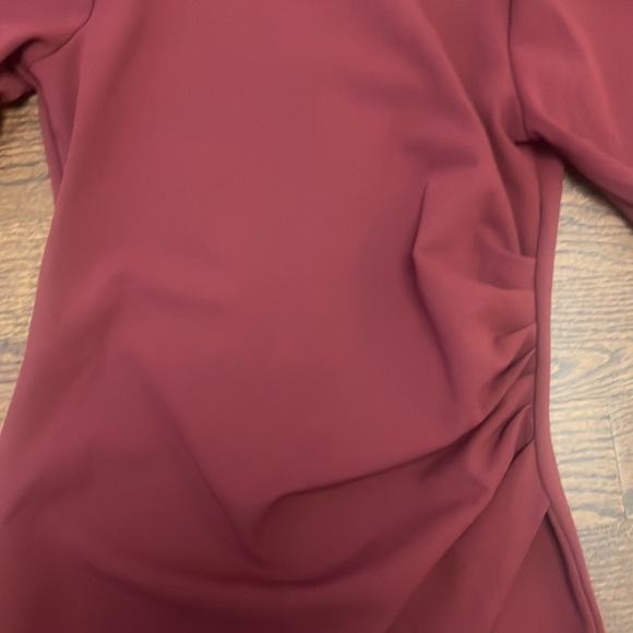 Dynamite Lara Ruched Bodycon burgundy dress- small - Picture 4 of 6
